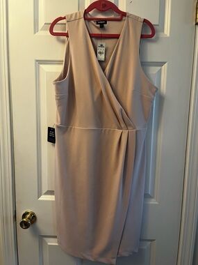 Express Sleeveless Wrap Midi Dress in Blush